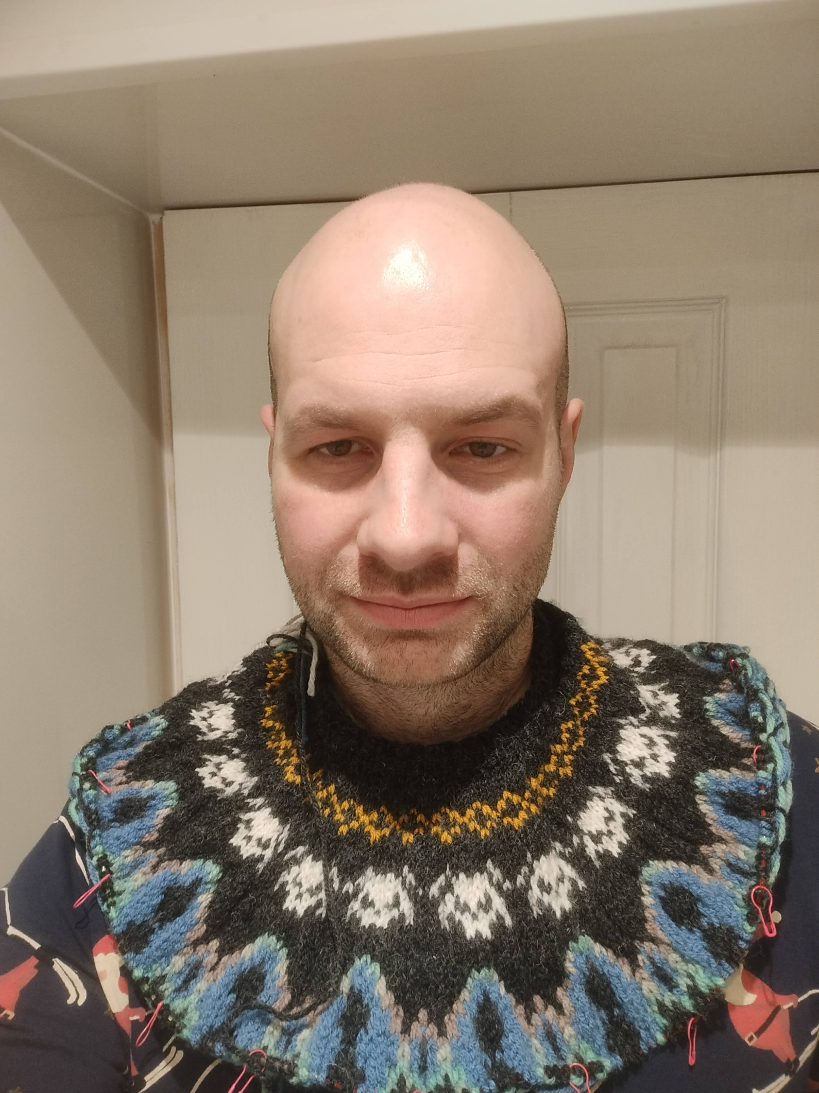 Me wearing the jumper with the first 3 motifs