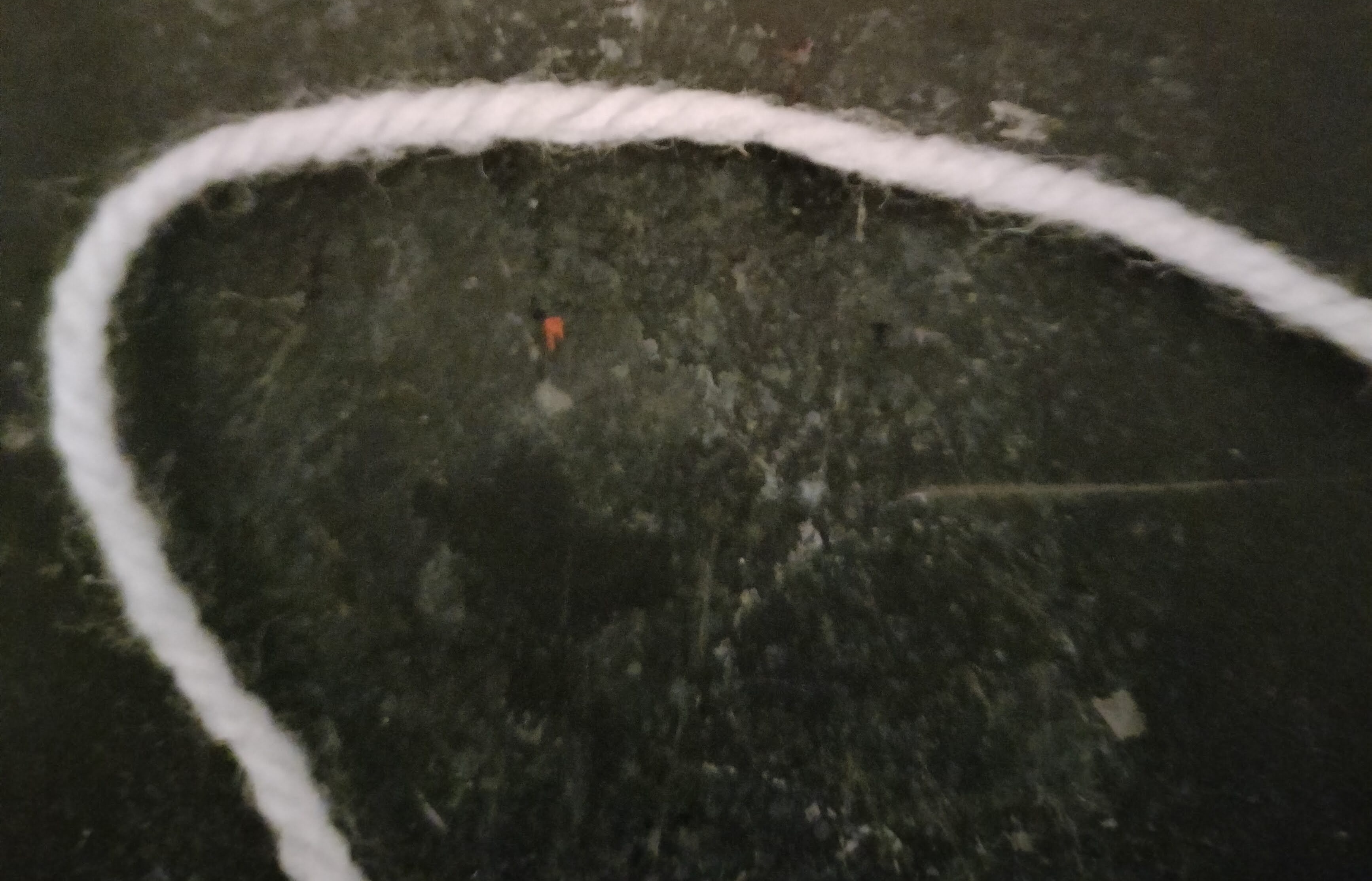 The same scrap yarn, with the glue now hardened